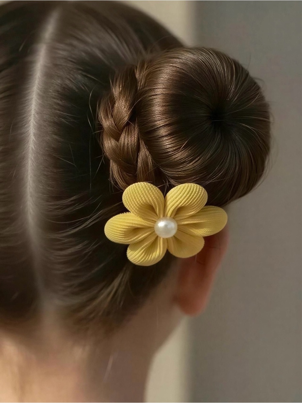 Handmade Yellow Flower Pearl Hair Clips Pair Set of 2 - Picture 10 of 10